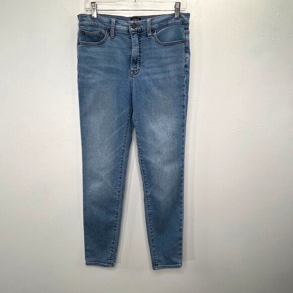 J Crew Mid Rise Skinny Jeans 29 Signature Stretch Blue 5 Pocket BF846 31" Waist - Picture 1 of 7